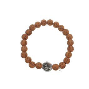 Pulseira de São Miguel Arcanjo com Contas Cruz Marrom - 3Un