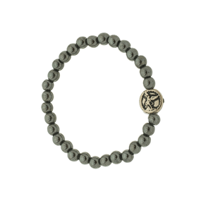 Kit Pulseira com Medalha de São Miguel Arcanjo e Elástico Hematita - 2Un