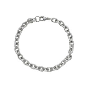 Pulseira em Inox com Corrente de Elos Redondos - Grossa