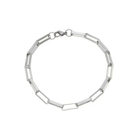 Pulseira em Inox com Corrente de Elos Retangulares - Grossa