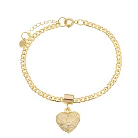 Pulseira Coração Divino Espírito Santo Folheada