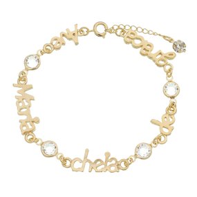 Pulseira Ave Maria Folheada com Strass