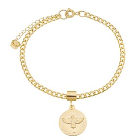 Pulseira Folheada com Pingente Divino Espírito Santo
