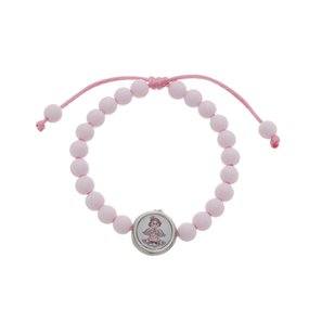 Pulseira Infantil do Santo Anjo da Guarda - Rosa Bebê