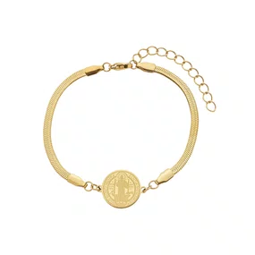 Pulseira São Bento em Inox Dourada