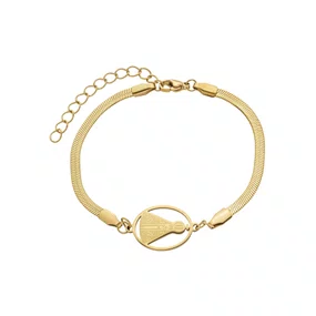 Pulseira Nossa Senhora Aparecida em Aço Inox - Dourada