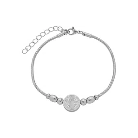 Pulseira São Bento Berloques em Inox Prata