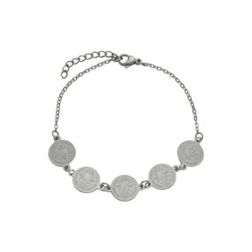 Pulseira com Medalhas de São Bento em Inox - Prata