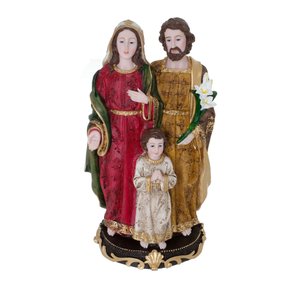 Imagem da Sagrada Família de Nazaré em Resina Colorida - 29cm