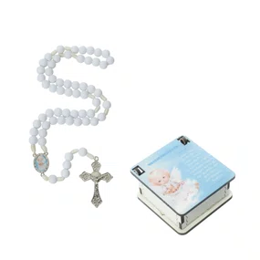 Terço Anjo da Guarda com porta terço em MDF - azul