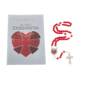 Terço com Folheto do Dizimista - Vermelho