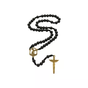 Terço com Medalha de São Miguel Arcanjo e Espada - Preto