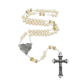 Kit Terço de Nossa Senhora Aparecida com Conta Cristal Caramelo e Strass - 2Un