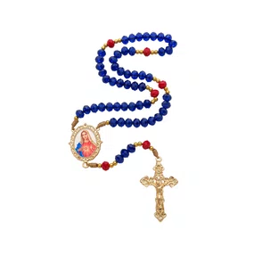 Terço Cristal Luxo Imaculado Coração de Maria