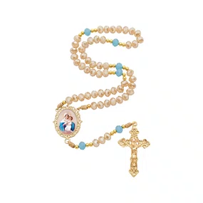 Terço Cristal Luxo Mãe Rainha