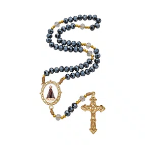 Terço Cristal Luxo Nossa Senhora Aparecida