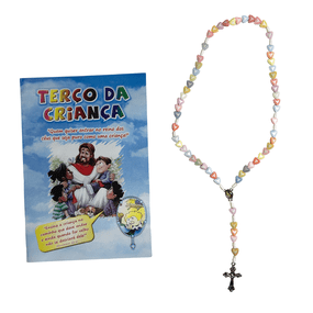 Terço da Criança com Folheto - 6Un de Terços Sortidos