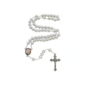 Terço das Mães que Oram pelos Filhos Nossa Senhora de La Salette - Conta Cruz Branca