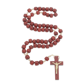 Terço Simples de Madeira Pau-Brasil com Detalhe de Metal