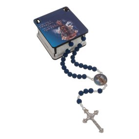 Terço de Nossa Senhora Aparecida com Porta-Terços em MDF - Azul Marinho