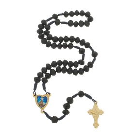 Kit Terço de Nossa Senhora Aparecida com Conta Cristal Preta - 2Un