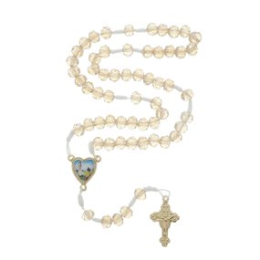 Kit Terço de Nossa Senhora de Fátima com Contas Cristal Caramelo - 2Un
