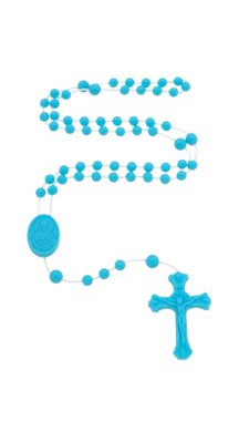 Terço de Plástico Azul Claro - 12un