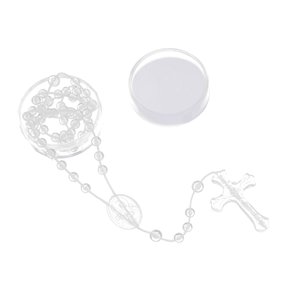 Terço de Nylon Plástico Cristal com Estojo