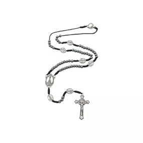 Terço de Pescoço de Nossa Senhora Aparecida em Hematita 4mm