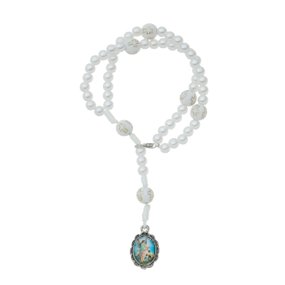 Kit Terço de Pulso do Santo Anjo da Guarda Branco - 3Un