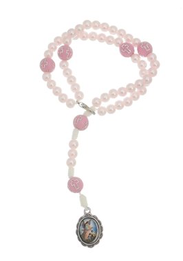 Kit Terço de Pulso do Santo Anjo da Guarda Rosa - 3Un