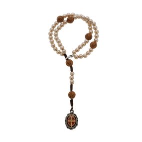 Kit Terço de Pulso da Medalha de São Bento com Conta Cruz Marrom - 3Un