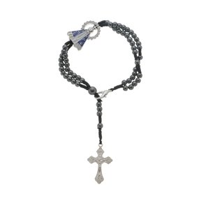 Terço de Pulso de Nossa Senhora Aparecida com Strass - Hematita