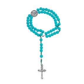 Kit Terço de Pulso de Nossa Senhora Aparecida Turquesa - 2Un