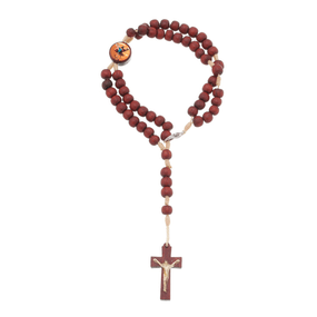 Terço de Pulso de São Miguel Arcanjo em Madeira Pau-brasil