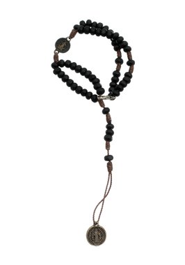 Terço de Pulso São Bento Madeira - Preto