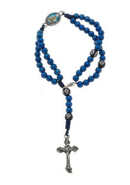 Kit Terço de Pulso deNossa Senhora Aparecida Azul Marinho - 3Un