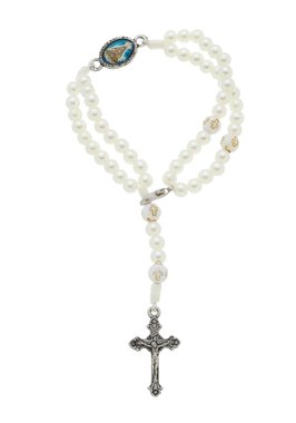 Kit Terço de Pulso de Nossa Senhora Aparecida Branco - 3Un