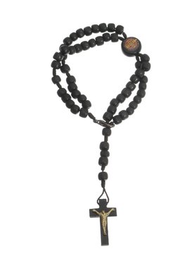 Terço de Pulso São Bento Madeira - Preto