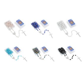 Kit Terço da Medalha de São Bento com Contas Cristal e Caixinha - Colorido - 12Un
