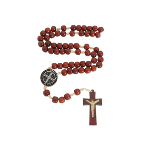 Terço de São Bento Madeira Pau Brasil - 8mm