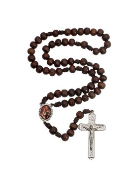 Terço de São José em Madeira - Marrom Escuro 8mm