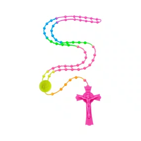 Terço de Silicone Fluorescente Mesclado de São Bento