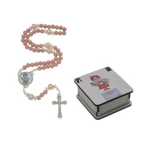 Terço de São Miguel Arcanjo com Caixa em Mdf - Modelo Infantil