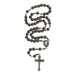 Terço Padre Pio - Preto 8mm