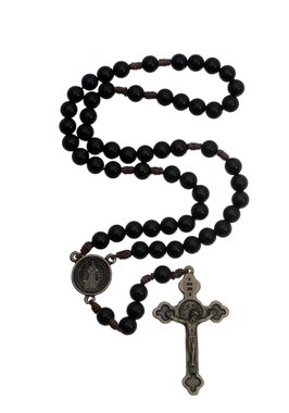 Terço São Bento Pérola - Preto 8mm