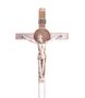 Crucifixo de Metal com São Bento Cobre Luxo 25cm