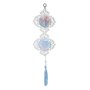Adorno Duplo do Santo Anjo da Guarda em MDF com Pompom - Azul - Resinado