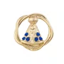 Botton de Nossa Senhora Aparecida Redondo Vazado com Strass Azul Folheado - 3un