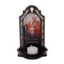 Capela com Porta-Vela da Sagrada Família de Nazaré Resinada em MDF - 16,3cm